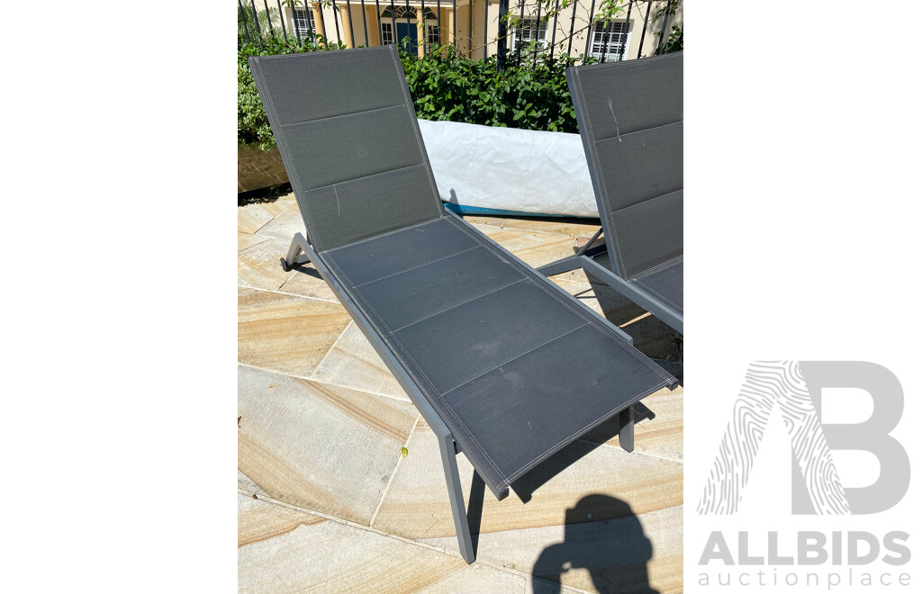 Aluminium Sunlounge Charcoal - Lot of 2 