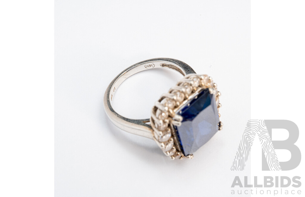 Angus & Coote Sterling Silver 'Lady Diana' Style Cz Ring, Size K, 6.33 Grams