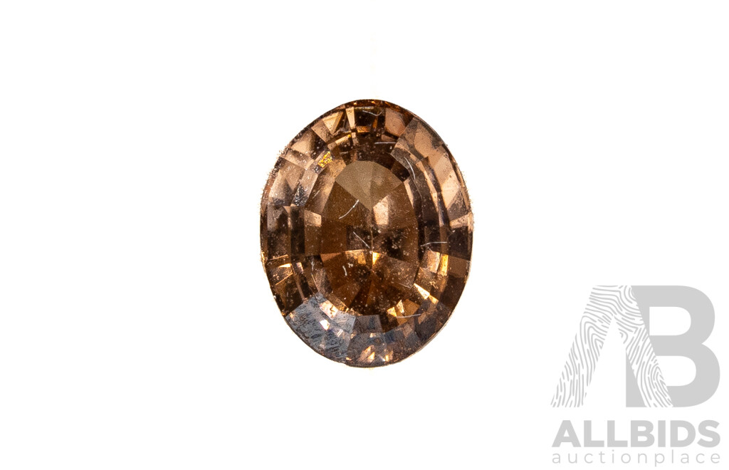 Australian Natural Brown Zircon, Oval Cut Unset Gemstone, 0.75ct