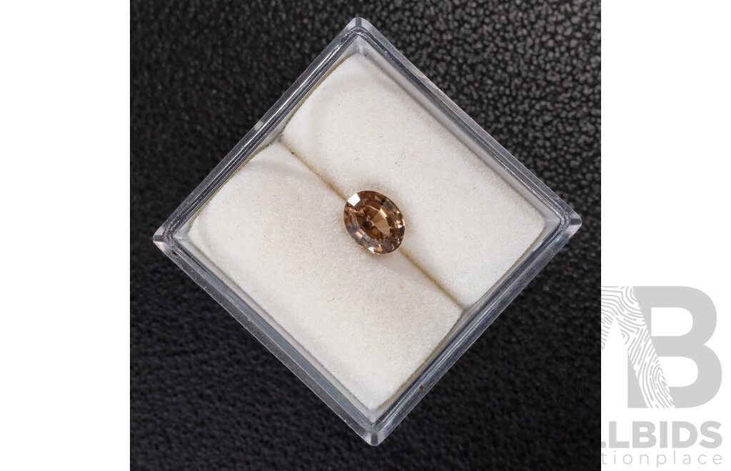 Australian Natural Brown Zircon, Oval Cut Unset Gemstone, 0.75ct