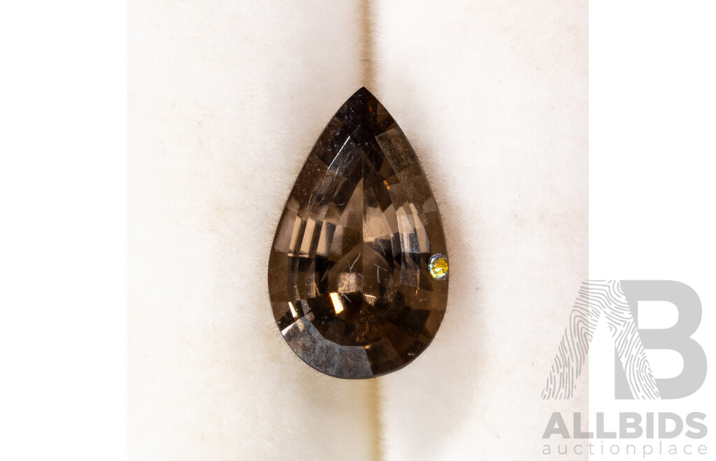 Australian Natural Brown Zircon, Pear Cut Gemstone, 1.60ct
