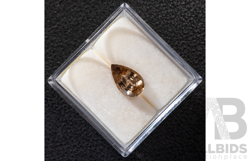 Australian Natural Brown Zircon, Pear Cut Gemstone, 1.60ct