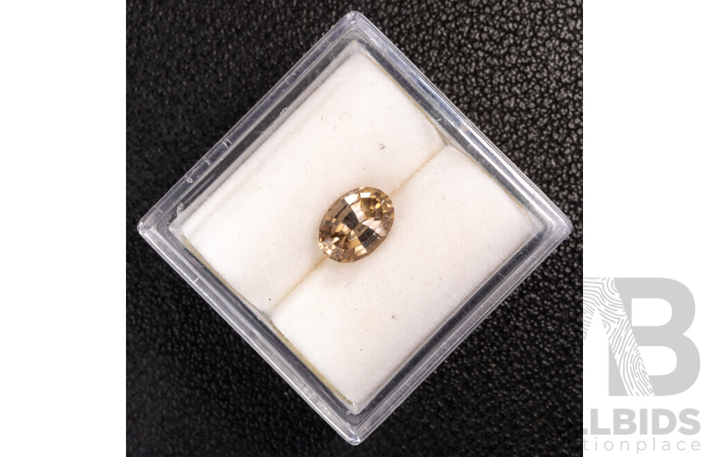 Australian Natural Brown Zircon, Oval Cut Gemstone, 1.20ct