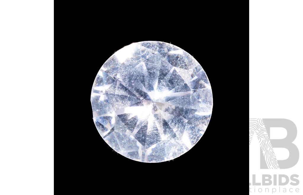 Australian Natural Topaz, Palest Blue Round Brilliant Cut Gemstone, 2.30ct