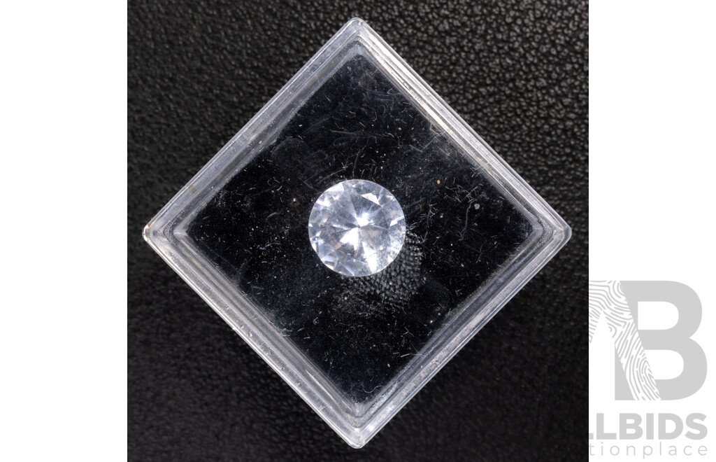 Australian Natural Topaz, Palest Blue Round Brilliant Cut Gemstone, 2.30ct