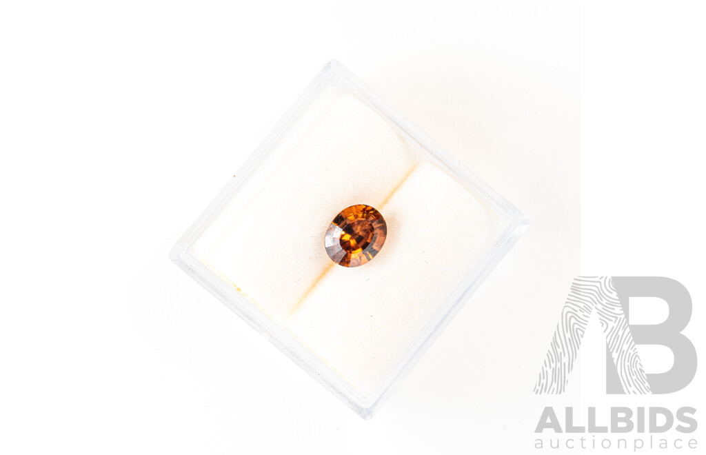 Autralian Brown Zircon, Natural Unset Oval Cut Gemstone, 1.40CT