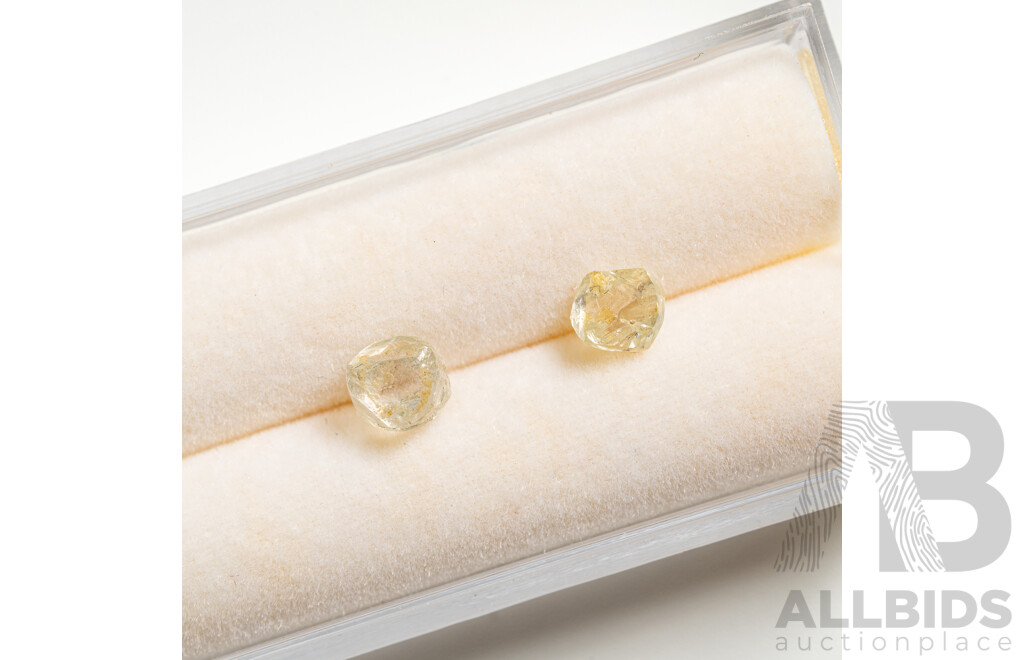 Diamonds, (2) Uncut Crystal Formations, 0.65ct & 1.05ct