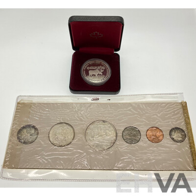 Canada 1960 UNC Coin Set and 1985 National Parks Silver One Dollar .500