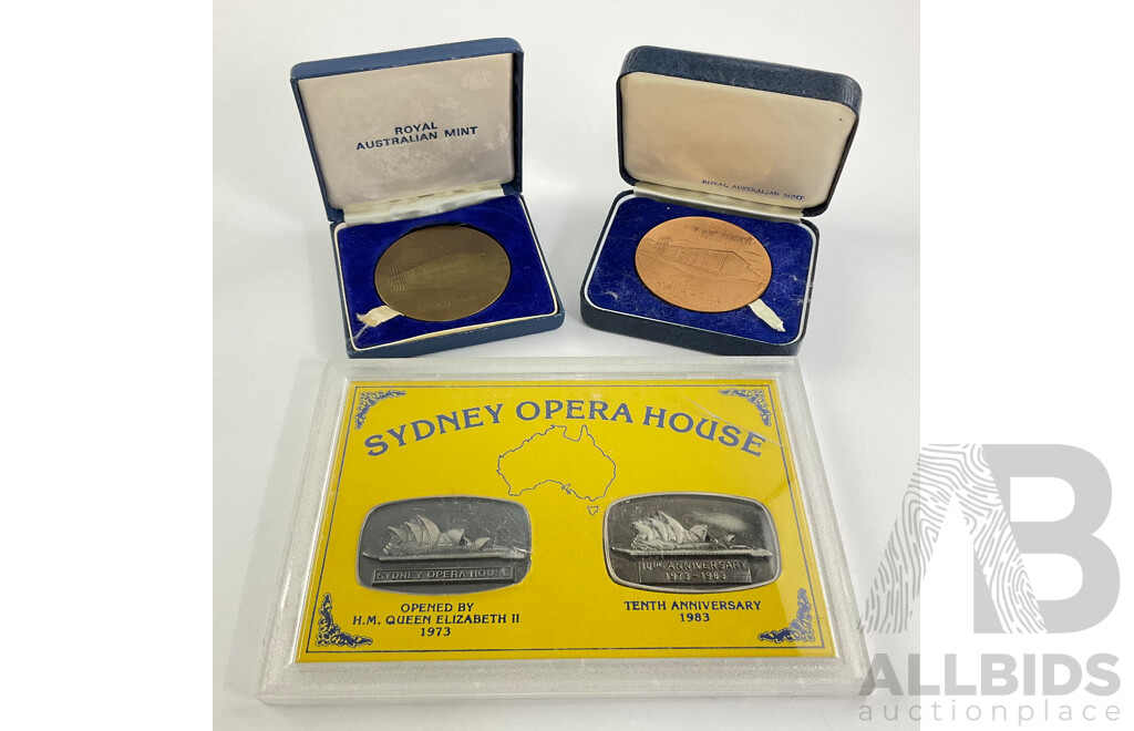 Australian Commemorative Medallions Including Two Royal Australian Mint and Sydney Opera House