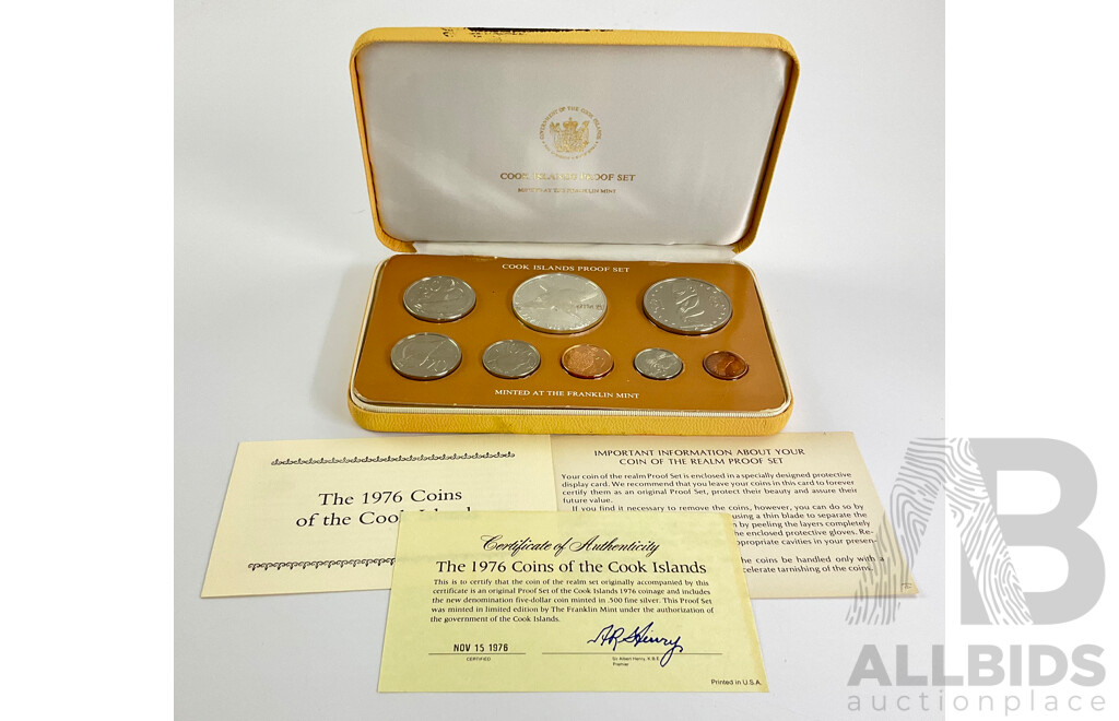 Cook Islands Franklin Mint 1976 Proof Coin Set