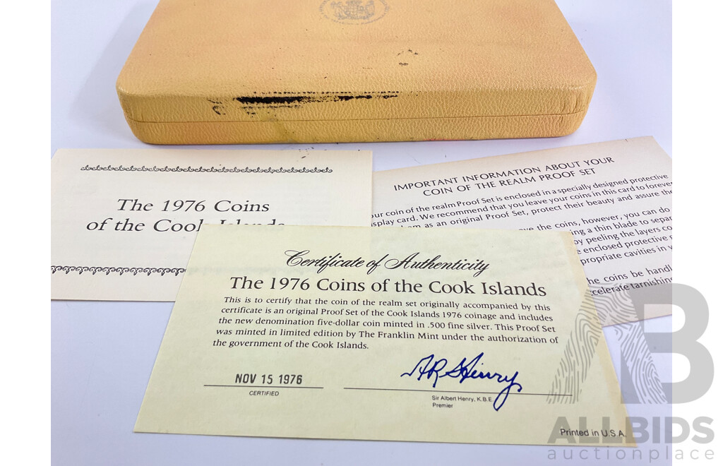 Cook Islands Franklin Mint 1976 Proof Coin Set