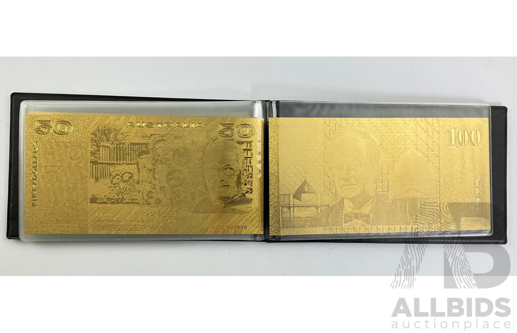 Australian Gold Foil Paper Banknote Set