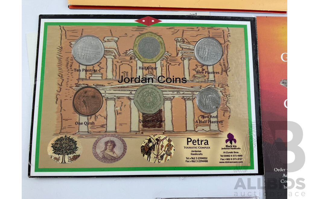 Collection of UNC Coin Sets Including Western Samoa 1974, Fii 1980/81, Thailand, Jordan, Australian RAM Endangered Species Medallions
