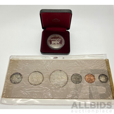 Canada 1960 UNC Coin Set and 1985 National Parks Silver One Dollar .500