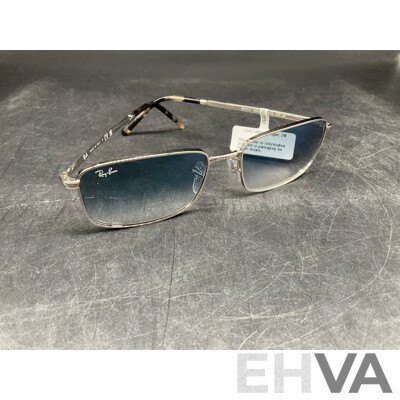 RAY BAN RB3717 57-18  Silver/Blue Sunglasses - ORP $258