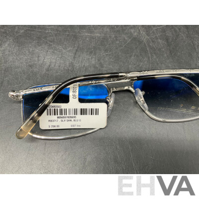 RAY BAN RB3717 57-18  Silver/Blue Sunglasses - ORP $258