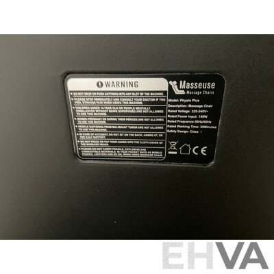 MASSEUSE Massage Chairs - Model Physio Plus - ORP $9995