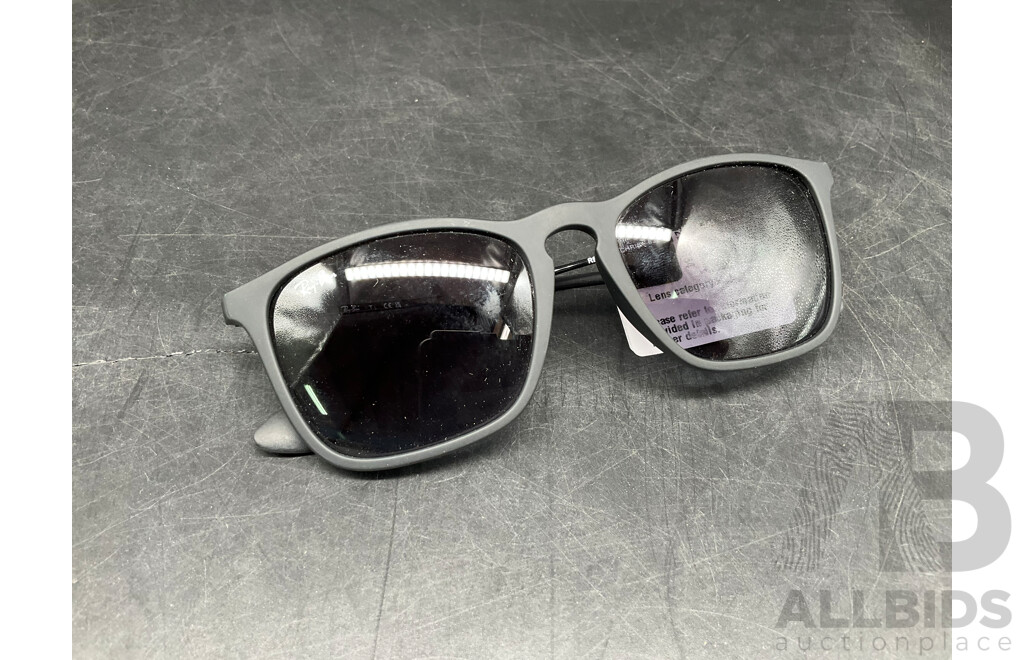 RAY BAN ChrisRB4187 54-18 Black Sunglasses - ORP $207