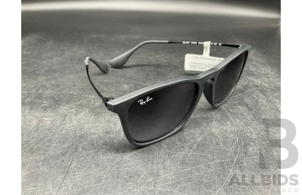RAY BAN ChrisRB4187 54-18 Black Sunglasses - ORP $207