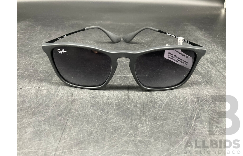 RAY BAN ChrisRB4187 54-18 Black Sunglasses - ORP $207