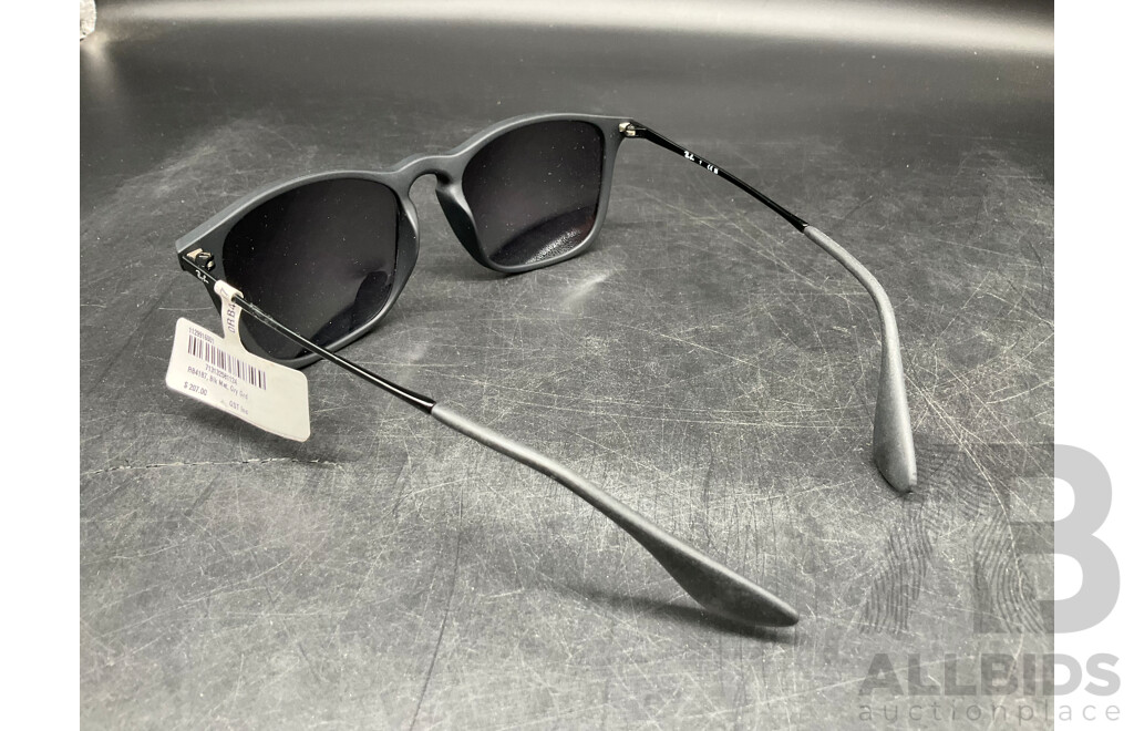 RAY BAN ChrisRB4187 54-18 Black Sunglasses - ORP $207