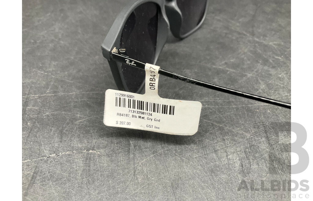 RAY BAN ChrisRB4187 54-18 Black Sunglasses - ORP $207