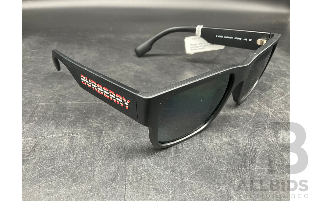 Mens B 4358 Knight, Black Mat57/18 145 Branded BURBERRY  Sunglasses  - ORP $367