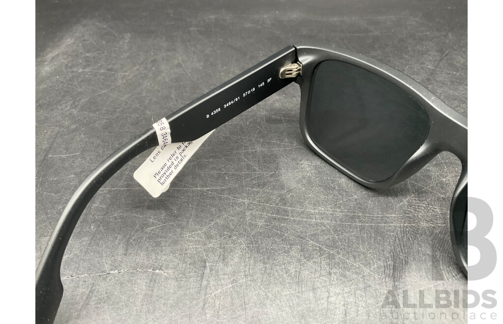 Mens B 4358 Knight, Black Mat57/18 145 Branded BURBERRY  Sunglasses  - ORP $367