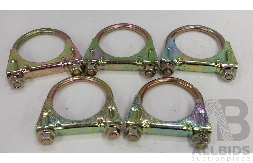Lot of 2 Bags of 30 52mm Nickel Plated Exhaust Clamps