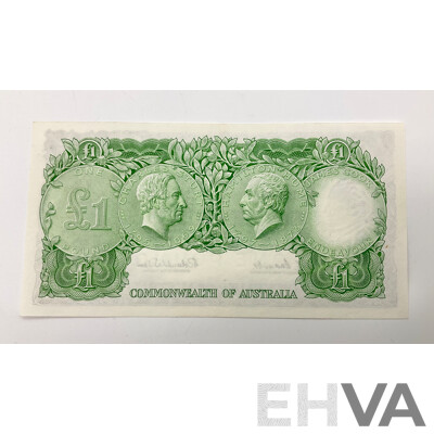 Australian 1961 Coombs Wilson R34B One Pound Note HK13 189488
