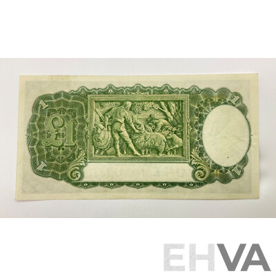 Australian 1942 Armitage McFarlane R30 One Pound Note, K10 279906.