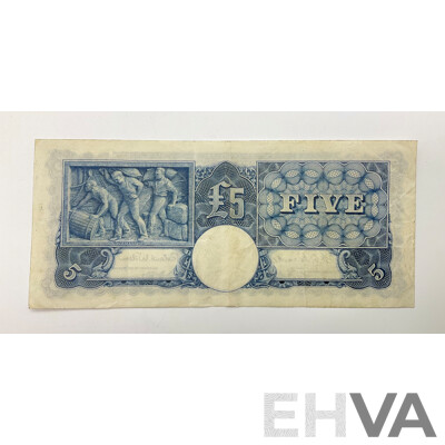 Australian 1952 Coombs Wilson R48 Five Pound Note. S46 681110