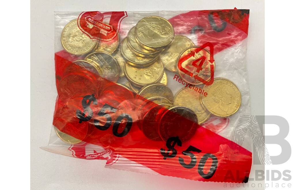 Australian 2022 Aboriginal Elder $2 Coins, 25 UNC in Mint Bag
