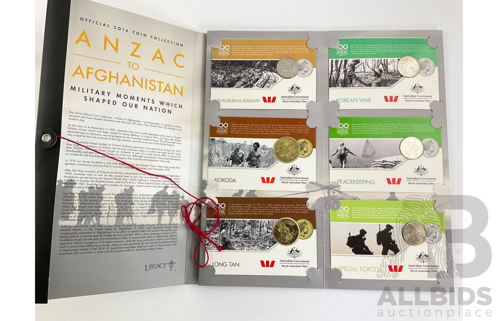 Australian 2016 Anzac to Afghanistan Fourteen Coin Set, Complete