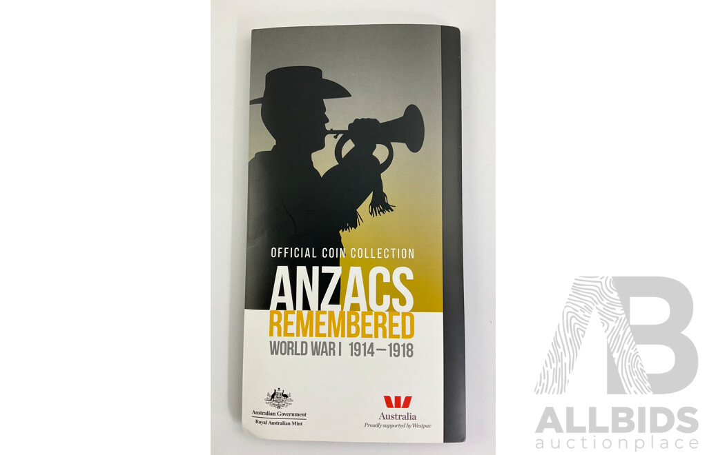 Australian 2015 Anzacs Remembered Fourteen Coin Set, Complete
