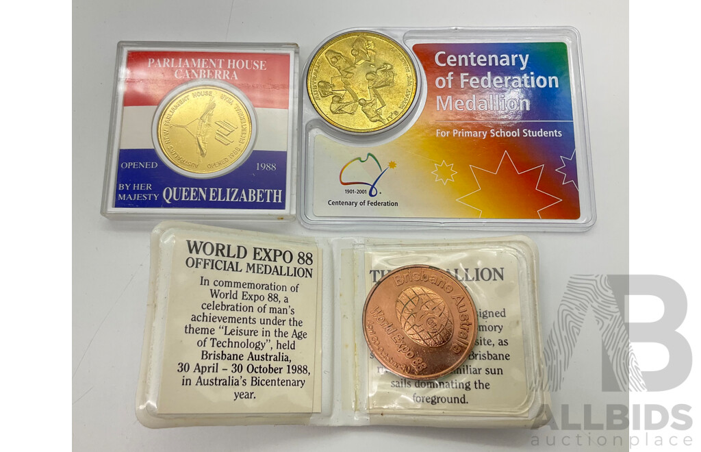Australian 1988,1988 & 2001 Medallions