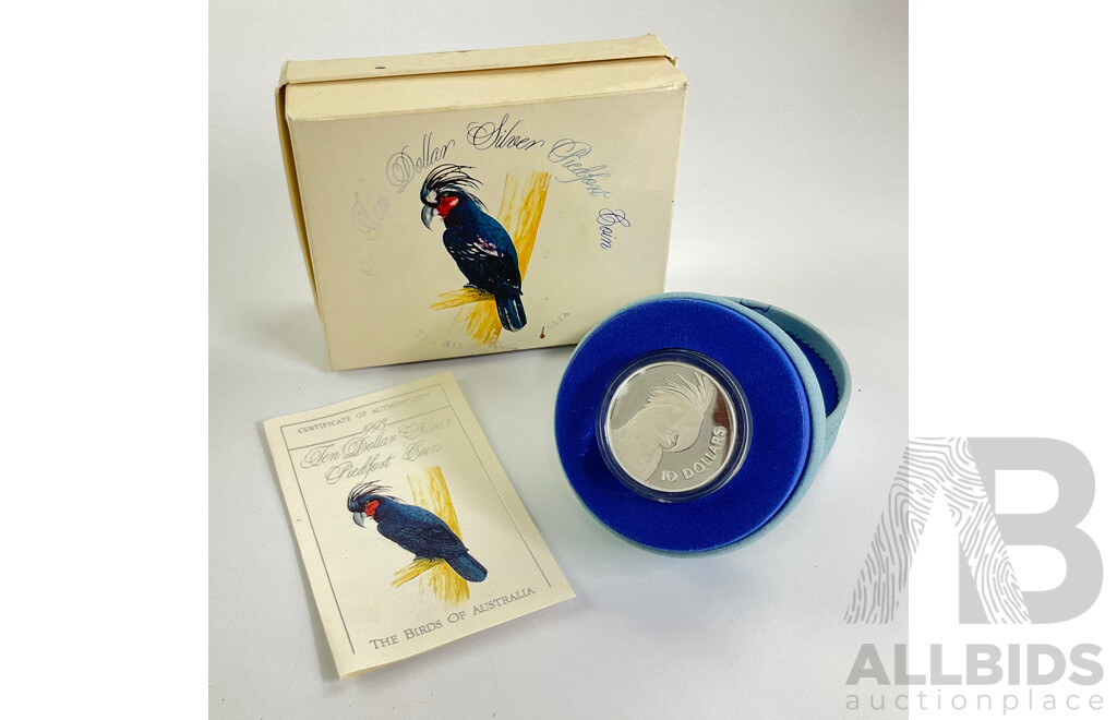 Australian 1993 Birds of Australia PIEDFORT 40 Gram Silver Coin. Palm Cockatoo