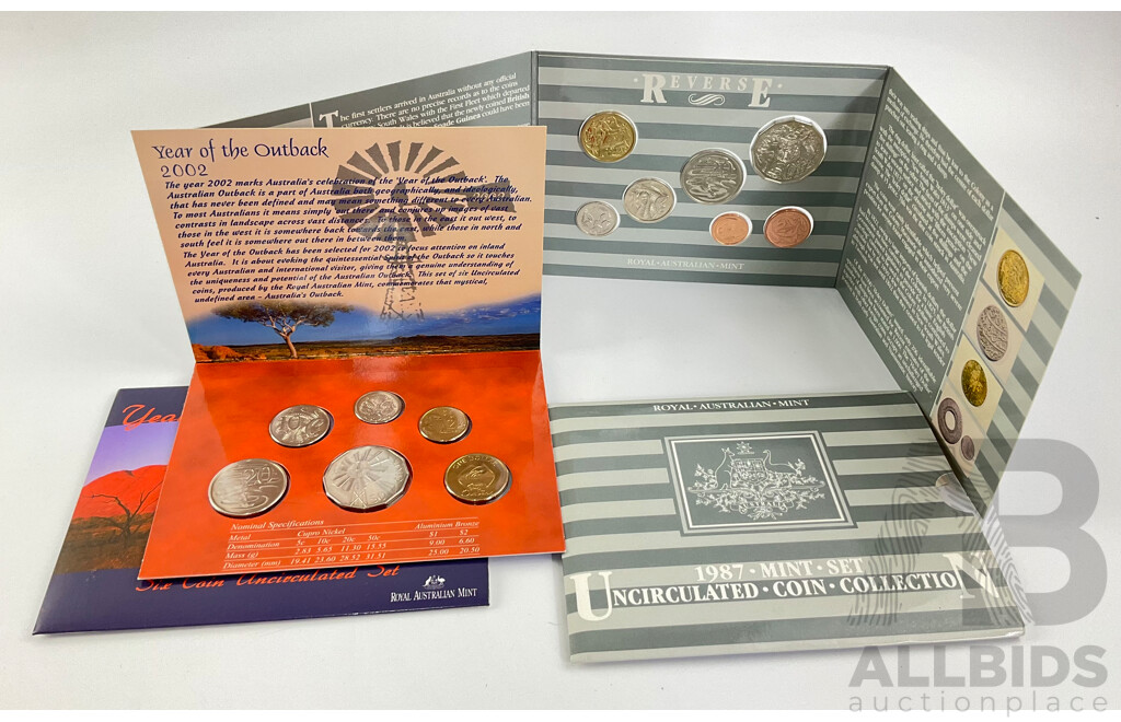 Australian 1987 and 2002 RAM 6 Coin Sets