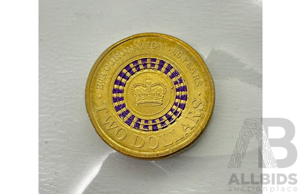 Australian 2013 Two Dollar Coin, QE2 60 Years Coronation 