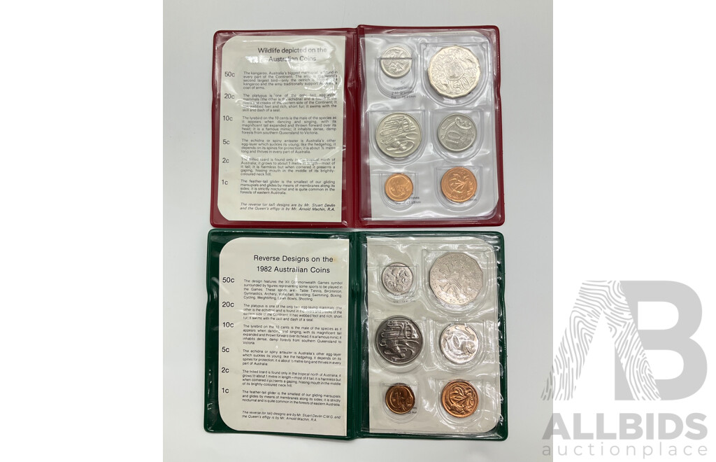 Australian 1981 1982 6 Coin Sets