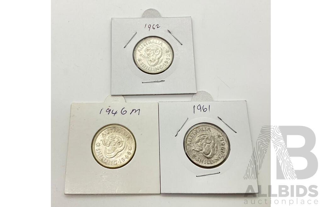 Australian 1946M 1961 1962 Shillings