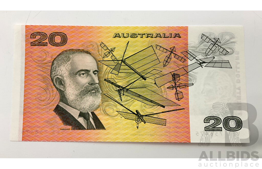 Australian 1979 Knight Stone R407b $20 Note. VES756475