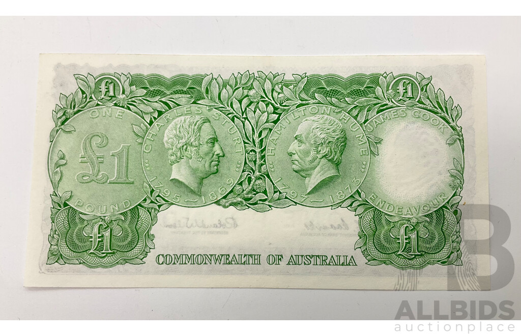 Australian 1961 Coombs Wilson R34B One Pound Note HK13 189488