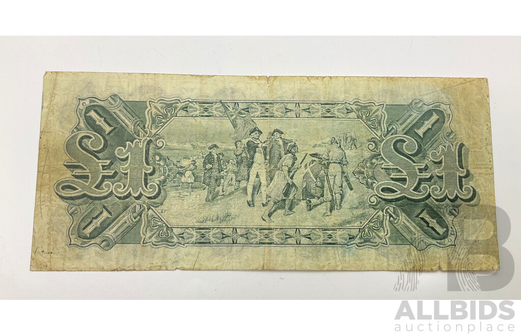 Australian 1927 Riddle Heathershaw R27 One Pound Note J8 037978.