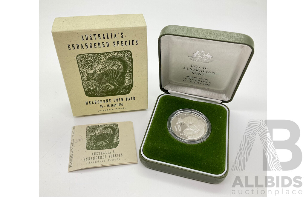 Australian 1995 RAM $10 PROOF Silver Coin. Endangered Species,struck for Melbourne Coin Fair