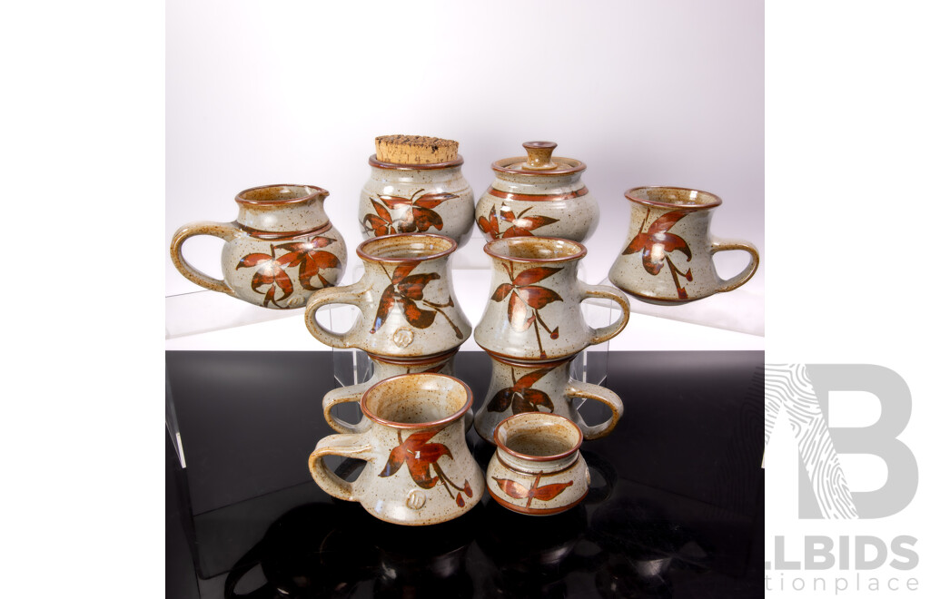 Set Ten Pieces Hand Made Australian Studio Pottery by Narooma Potter Sibella