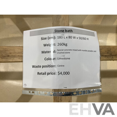 Limestone Stone Bath (1800Lx800Wx500/600H) - ORP $4,000.00