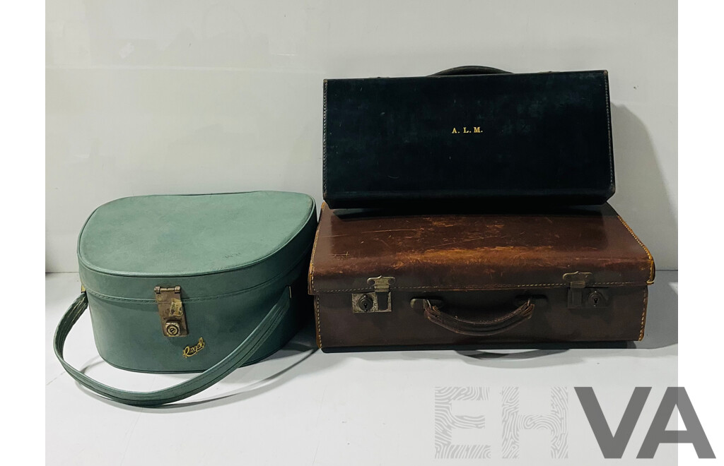 Collection of Three Vintage Bags Including One Example From Royal and Two Briefcases Including Example From A.L.M