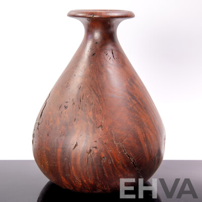 Heavy Australian Studio Hand Turned Eucalyptus Burl Vase