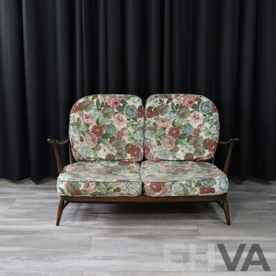 Ercol Oak Two Seater Settee